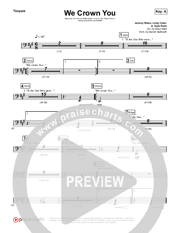 We Crown You Timpani (Jeremy Riddle)