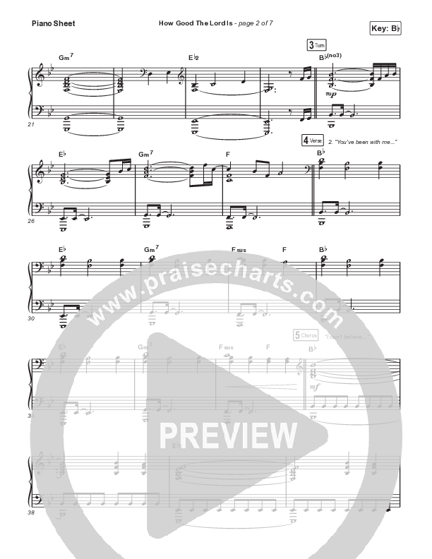 How Good The Lord Is Piano Sheet (Kingdom Culture Worship)