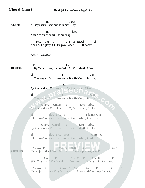 Hallelujah For The Cross (Choral Anthem SATB) Chord Chart (Word Music Choral / Arr. Luke Gambill / Orch. Cliff Duren)