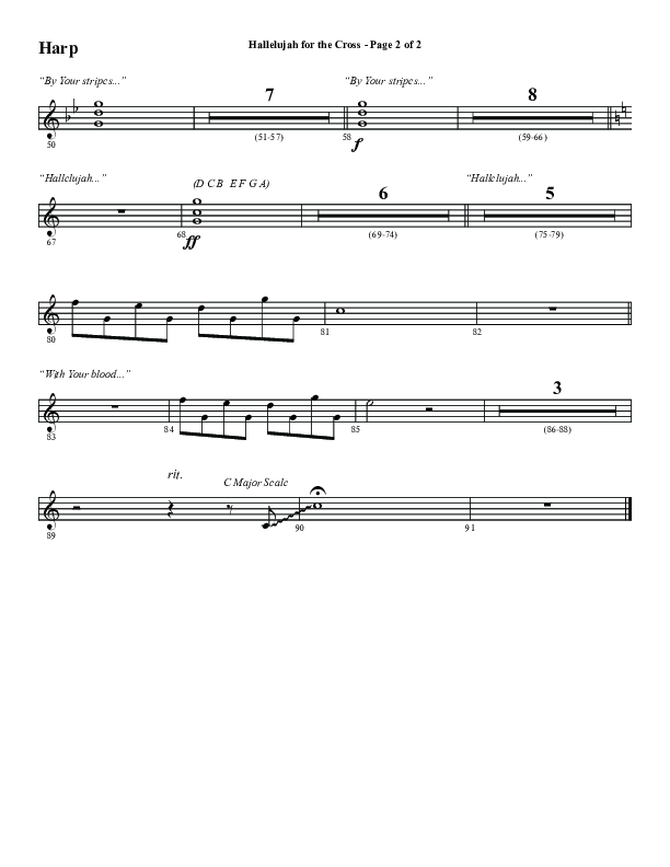 Hallelujah For The Cross (Choral Anthem SATB) Harp (Word Music Choral / Arr. Luke Gambill / Orch. Cliff Duren)