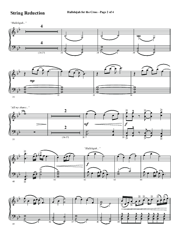 Hallelujah For The Cross (Choral Anthem SATB) String Reduction (Word Music Choral / Arr. Luke Gambill / Orch. Cliff Duren)