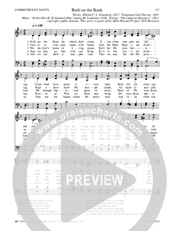 Built On The Rock Hymn Sheet (SATB) (Traditional Hymn)