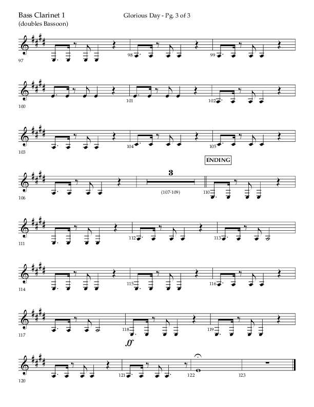 Glorious Day (Choral Anthem SATB) Bass Clarinet (Lifeway Choral / Arr. Joshua Spacht)