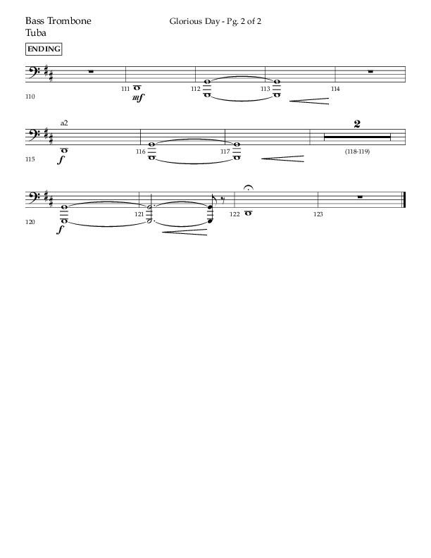 Glorious Day (Choral Anthem SATB) Bass Trombone (Lifeway Choral / Arr. Joshua Spacht)