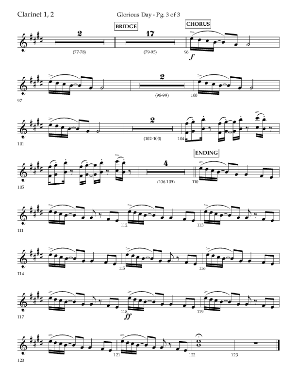 Glorious Day (Choral Anthem SATB) Clarinet 1/2 (Lifeway Choral / Arr. Joshua Spacht)