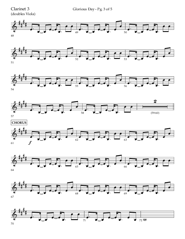 Glorious Day (Choral Anthem SATB) Clarinet 3 (Lifeway Choral / Arr. Joshua Spacht)