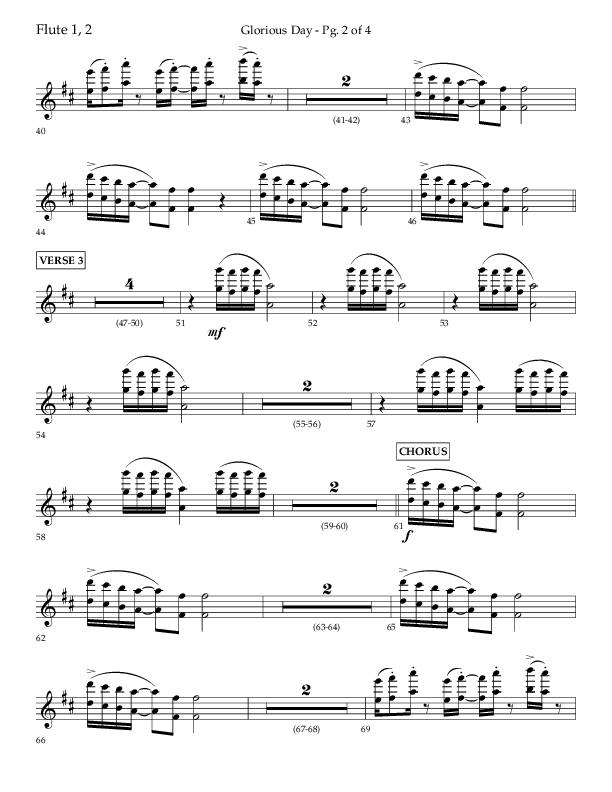 Glorious Day (Choral Anthem SATB) Flute 1/2 (Lifeway Choral / Arr. Joshua Spacht)