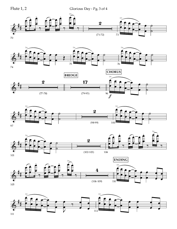Glorious Day (Choral Anthem SATB) Flute 1/2 (Lifeway Choral / Arr. Joshua Spacht)