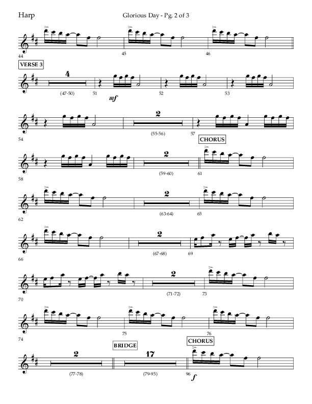 Glorious Day (Choral Anthem SATB) Harp (Lifeway Choral / Arr. Joshua Spacht)