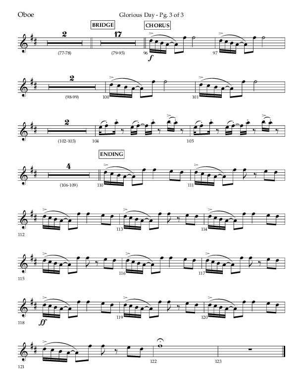 Glorious Day (Choral Anthem SATB) Oboe (Lifeway Choral / Arr. Joshua Spacht)
