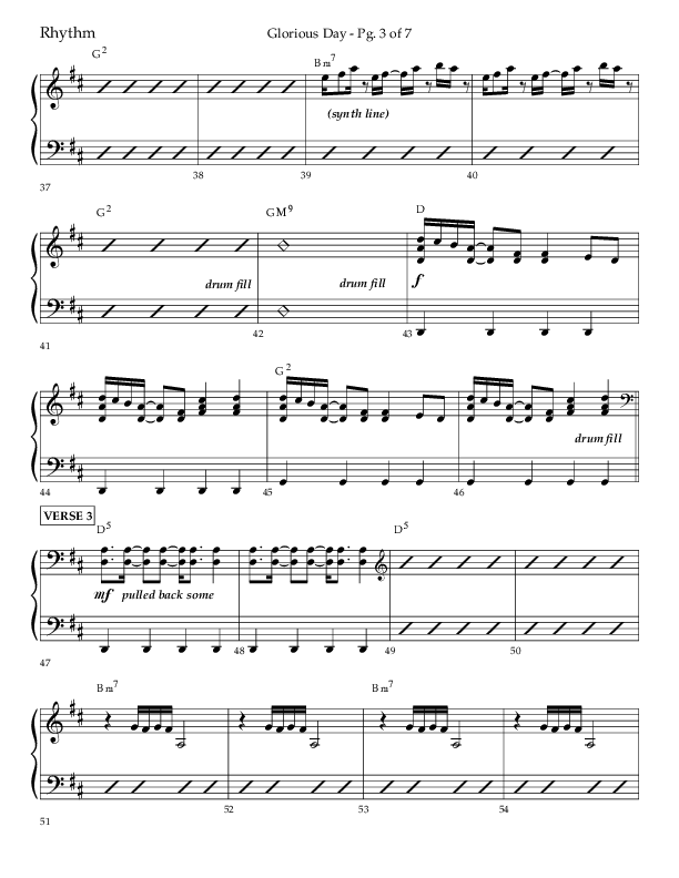 Glorious Day (Choral Anthem SATB) Rhythm Chart (Lifeway Choral / Arr. Joshua Spacht)
