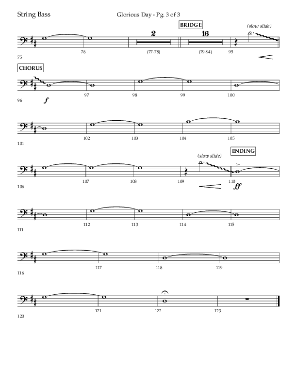 Glorious Day (Choral Anthem SATB) String Bass (Lifeway Choral / Arr. Joshua Spacht)