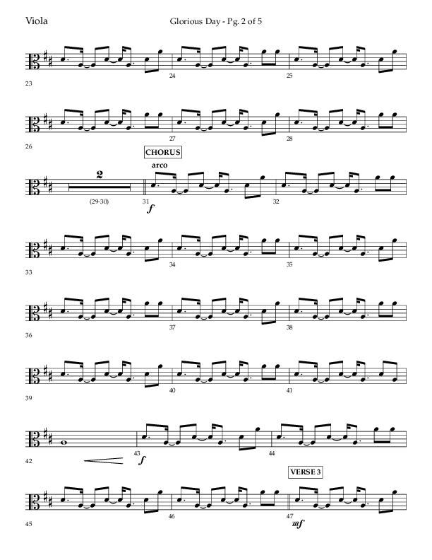 Glorious Day (Choral Anthem SATB) Viola (Lifeway Choral / Arr. Joshua Spacht)