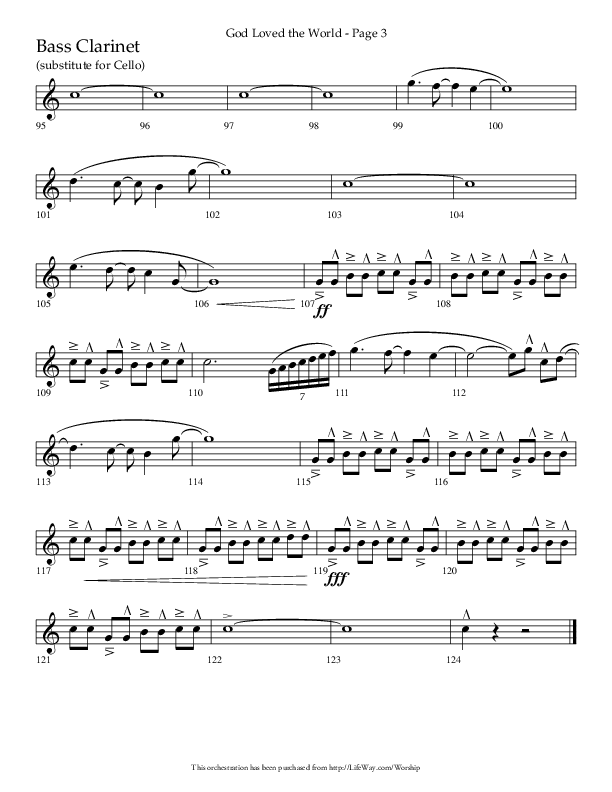 God Loved The World (Choral Anthem SATB) Bass Clarinet (Lifeway Choral / Arr. Cliff Duren)