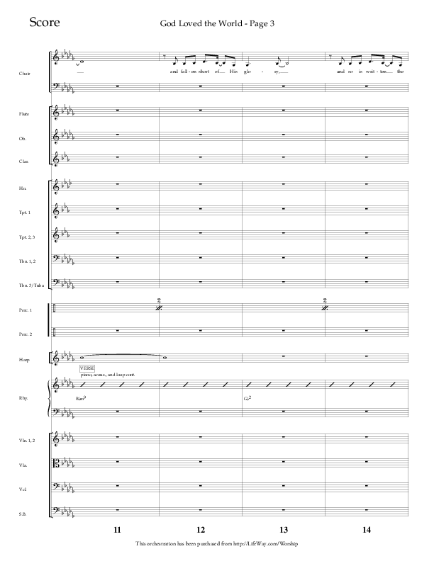 God Loved The World (Choral Anthem SATB) Orchestration (Lifeway Choral / Arr. Cliff Duren)