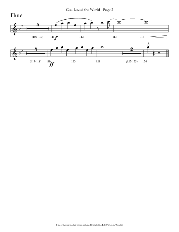 God Loved The World (Choral Anthem SATB) Flute (Lifeway Choral / Arr. Cliff Duren)