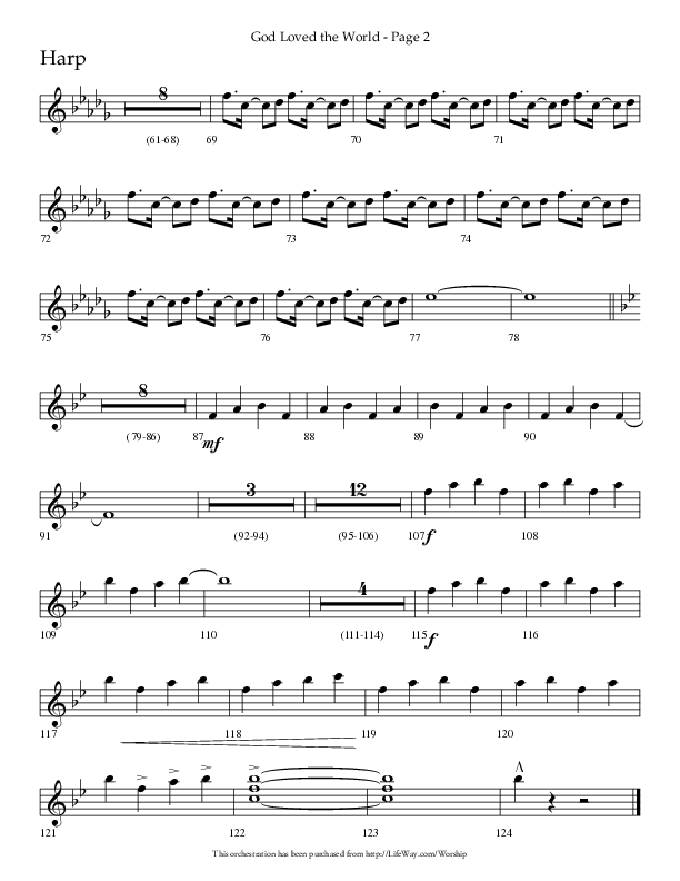 God Loved The World (Choral Anthem SATB) Harp (Lifeway Choral / Arr. Cliff Duren)