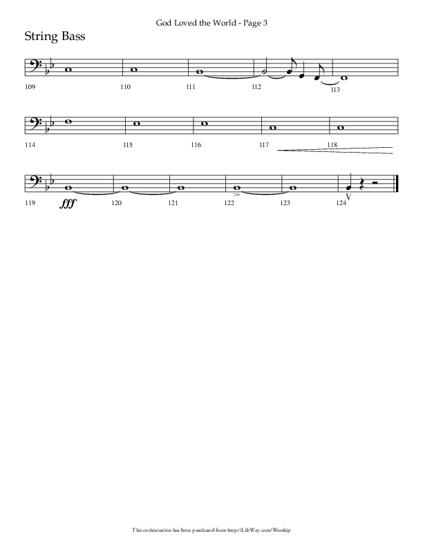 God Loved The World (Choral Anthem SATB) String Bass (Lifeway Choral / Arr. Cliff Duren)