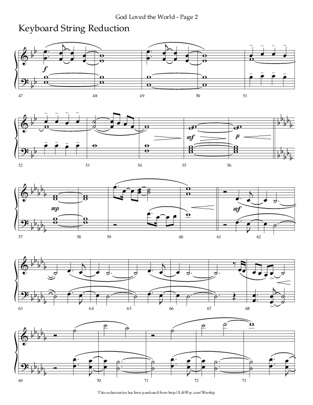 God Loved The World (Choral Anthem SATB) String Reduction (Lifeway Choral / Arr. Cliff Duren)