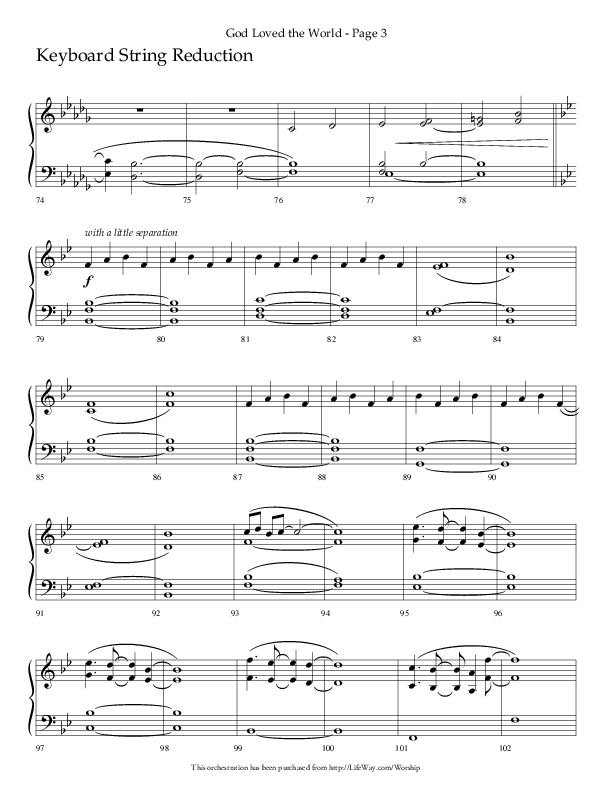 God Loved The World (Choral Anthem SATB) String Reduction (Lifeway Choral / Arr. Cliff Duren)
