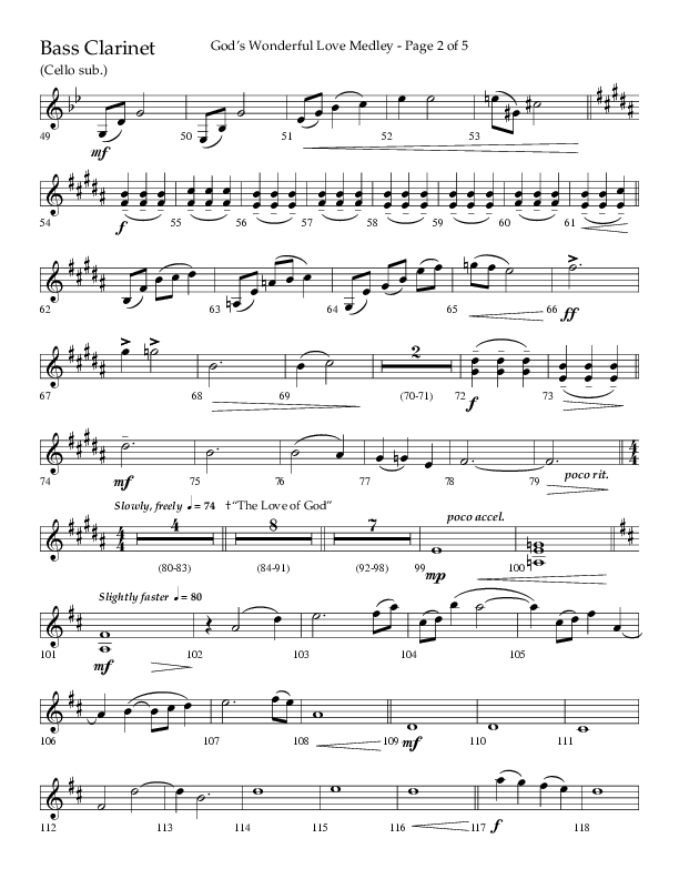 God’s Wonderful Love Medley (Choral Anthem SATB) Bass Clarinet (Lifeway Choral / Arr. David Shipps)