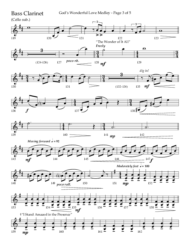 God’s Wonderful Love Medley (Choral Anthem SATB) Bass Clarinet (Lifeway Choral / Arr. David Shipps)