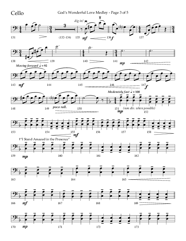 God’s Wonderful Love Medley (Choral Anthem SATB) Cello (Lifeway Choral / Arr. David Shipps)
