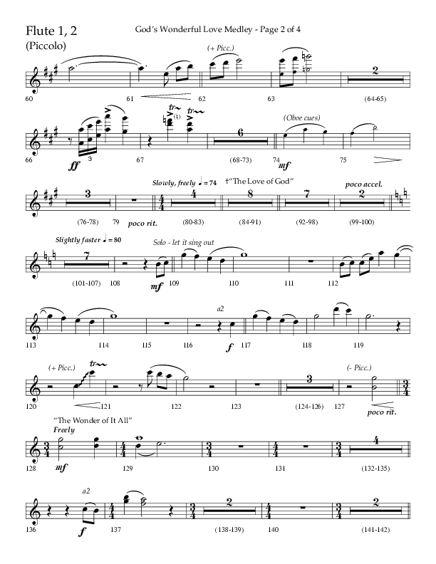God’s Wonderful Love Medley (Choral Anthem SATB) Flute 1/2 (Lifeway Choral / Arr. David Shipps)