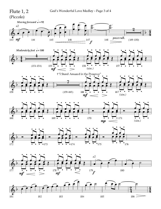 God’s Wonderful Love Medley (Choral Anthem SATB) Flute 1/2 (Lifeway Choral / Arr. David Shipps)