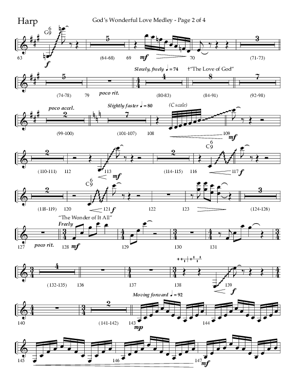 God’s Wonderful Love Medley (Choral Anthem SATB) Harp (Lifeway Choral / Arr. David Shipps)