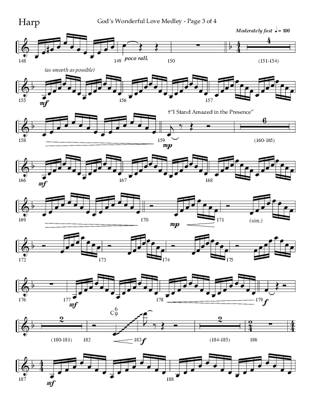 God’s Wonderful Love Medley (Choral Anthem SATB) Harp (Lifeway Choral / Arr. David Shipps)