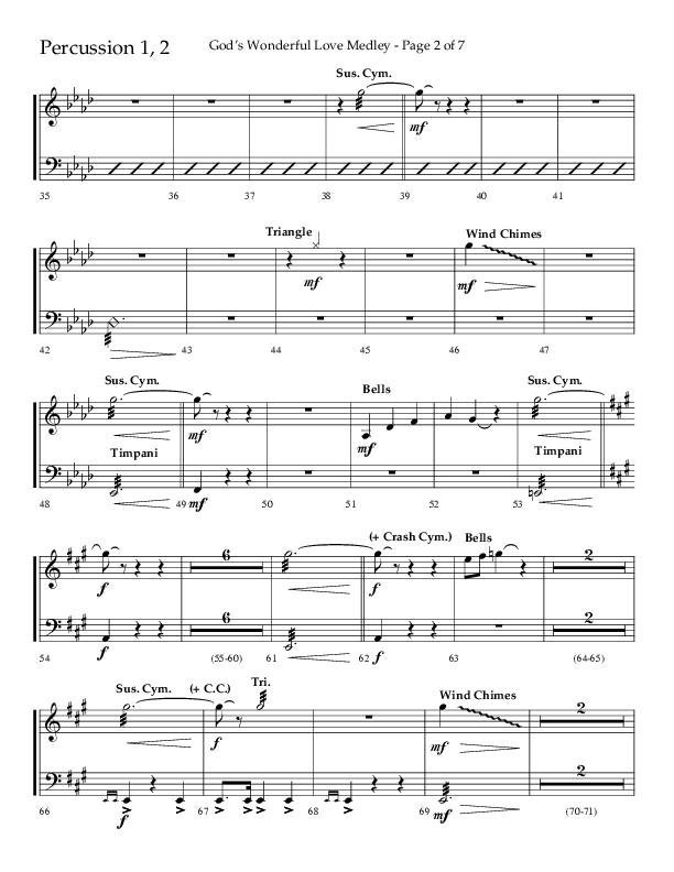 God’s Wonderful Love Medley (Choral Anthem SATB) Percussion 1/2 (Lifeway Choral / Arr. David Shipps)