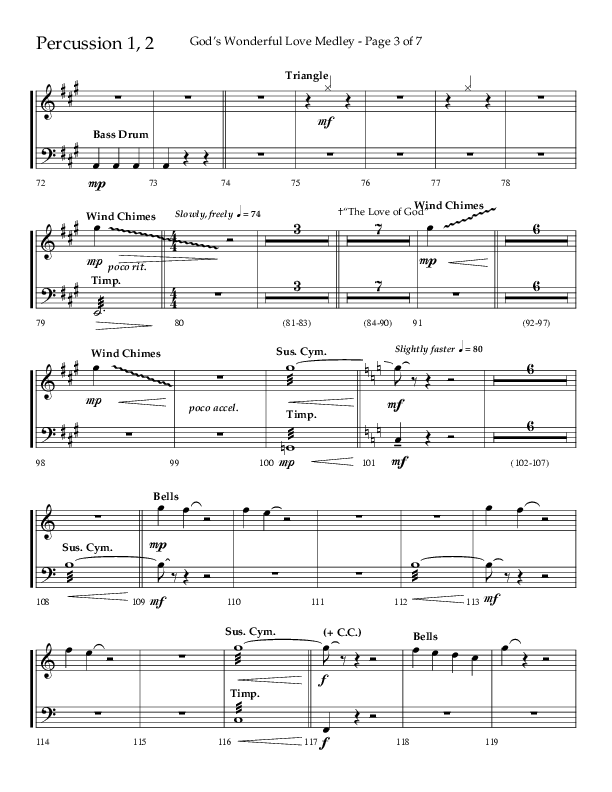 God’s Wonderful Love Medley (Choral Anthem SATB) Percussion 1/2 (Lifeway Choral / Arr. David Shipps)