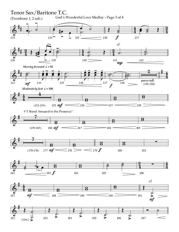 God’s Wonderful Love Medley (Choral Anthem SATB) Tenor Sax/Baritone T.C. (Lifeway Choral / Arr. David Shipps)