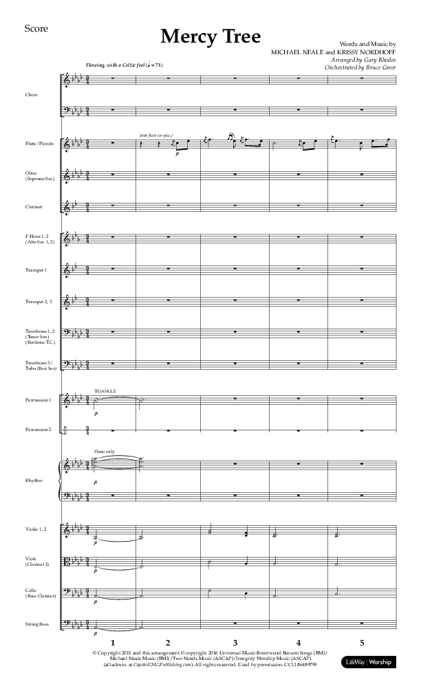 Mercy Tree (Choral Anthem SATB) Orchestration (Lifeway Choral / Arr. Gary Rhodes / Orch. Bruce Greer)