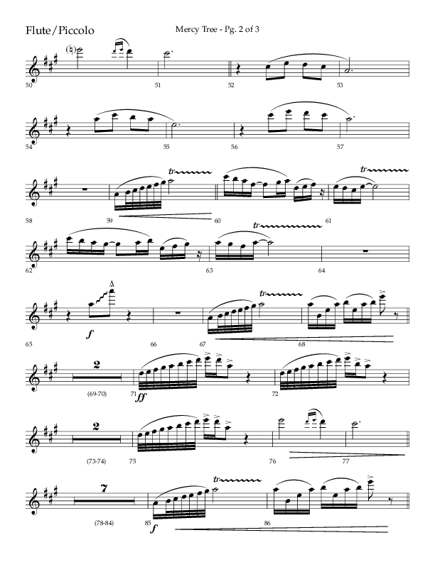 Mercy Tree (Choral Anthem SATB) Flute/Piccolo (Lifeway Choral / Arr. Gary Rhodes / Orch. Bruce Greer)
