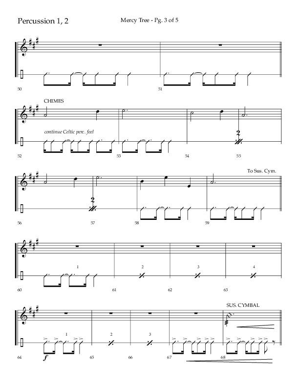 Mercy Tree (Choral Anthem SATB) Percussion 1/2 (Lifeway Choral / Arr. Gary Rhodes / Orch. Bruce Greer)