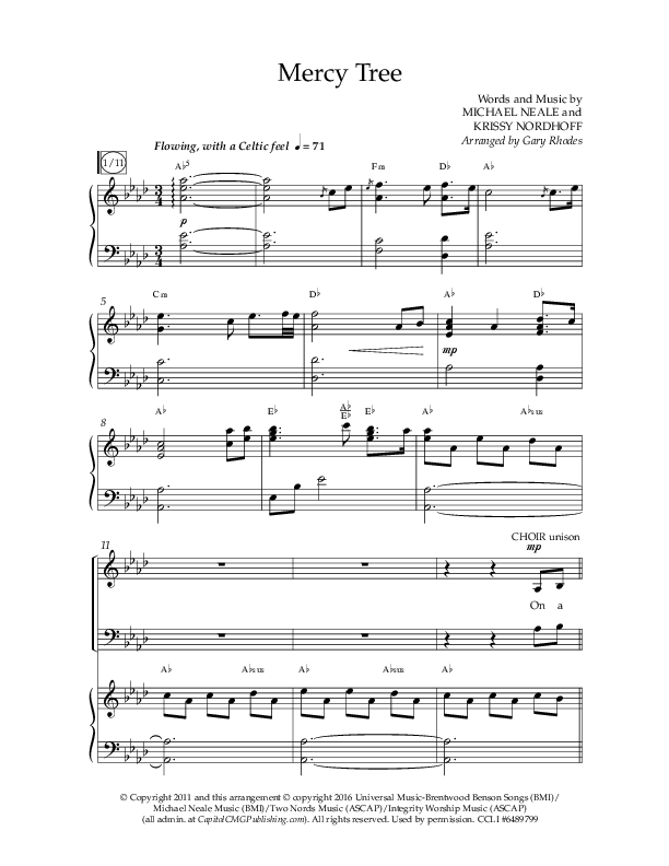 Mercy Tree (Choral Anthem SATB) Anthem (SATB/Piano) (Lifeway Choral / Arr. Gary Rhodes / Orch. Bruce Greer)