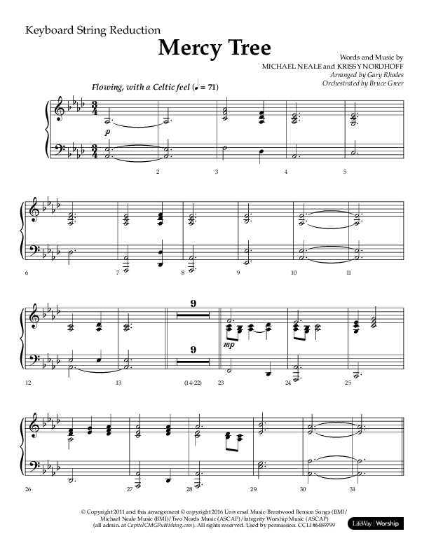 Mercy Tree (Choral Anthem SATB) String Reduction (Lifeway Choral / Arr. Gary Rhodes / Orch. Bruce Greer)