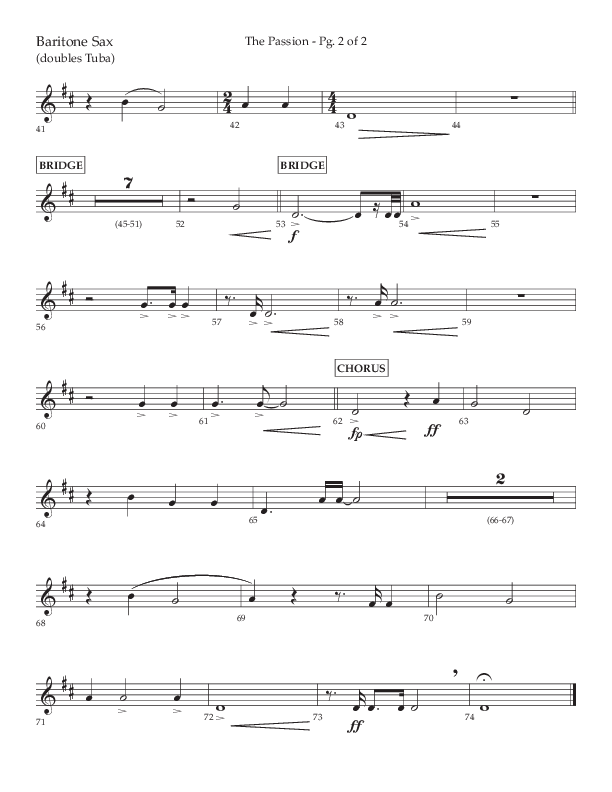 The Passion (Choral Anthem SATB) Bari Sax (Lifeway Choral / Arr. Daniel Bondaczuk)
