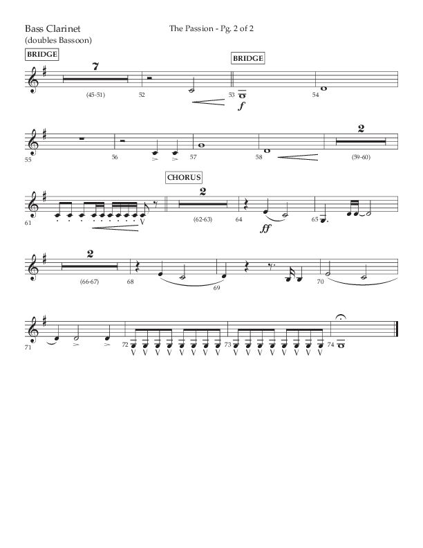The Passion (Choral Anthem SATB) Bass Clarinet (Lifeway Choral / Arr. Daniel Bondaczuk)