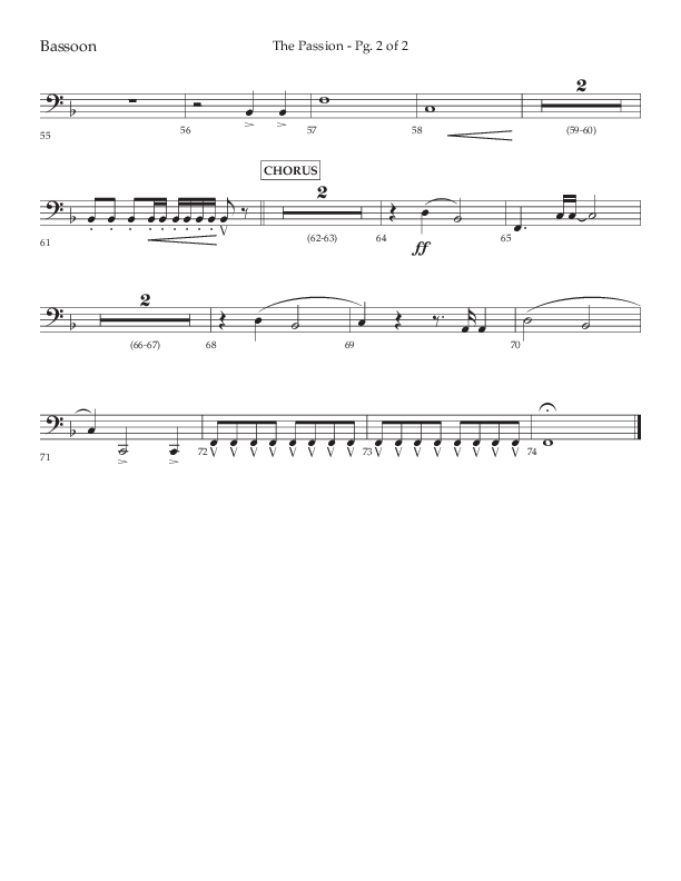 The Passion (Choral Anthem SATB) Bassoon (Lifeway Choral / Arr. Daniel Bondaczuk)