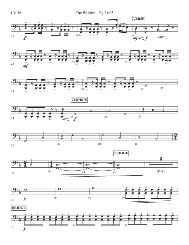 The Passion (Choral Anthem SATB) Cello (Lifeway Choral / Arr. Daniel Bondaczuk)