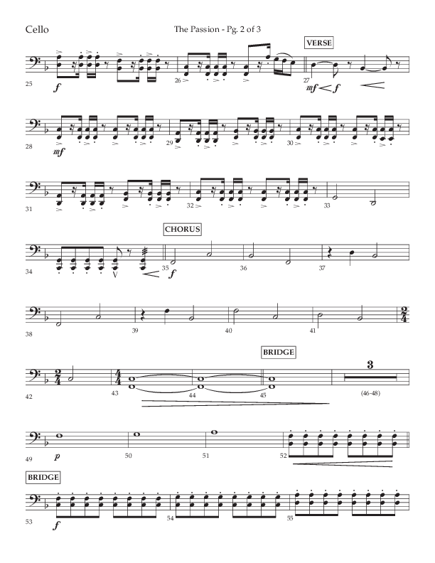 The Passion (Choral Anthem SATB) Cello (Lifeway Choral / Arr. Daniel Bondaczuk)