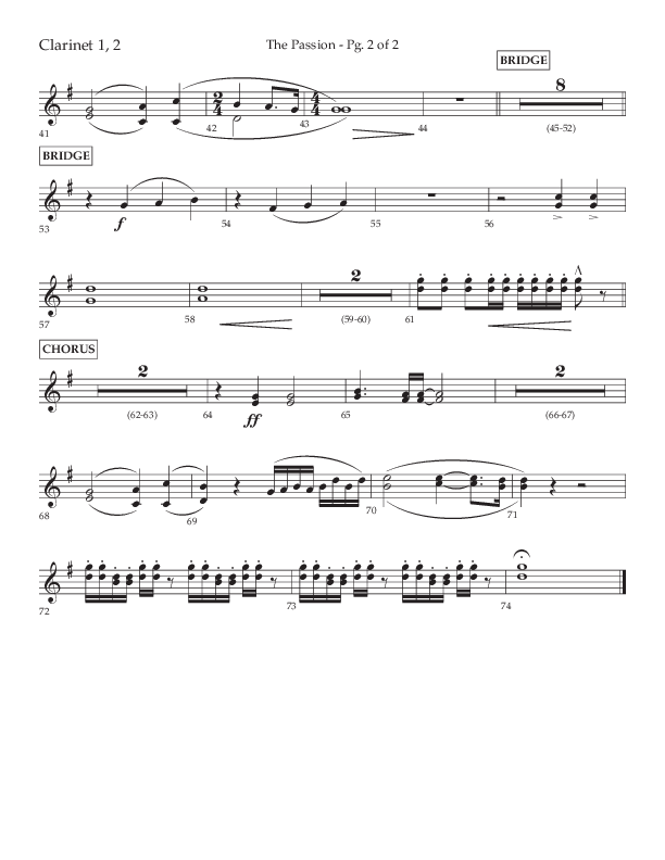 The Passion (Choral Anthem SATB) Clarinet 1/2 (Lifeway Choral / Arr. Daniel Bondaczuk)