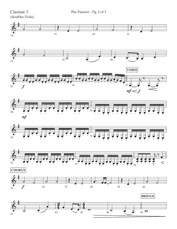 The Passion (Choral Anthem SATB) Clarinet 3 (Lifeway Choral / Arr. Daniel Bondaczuk)