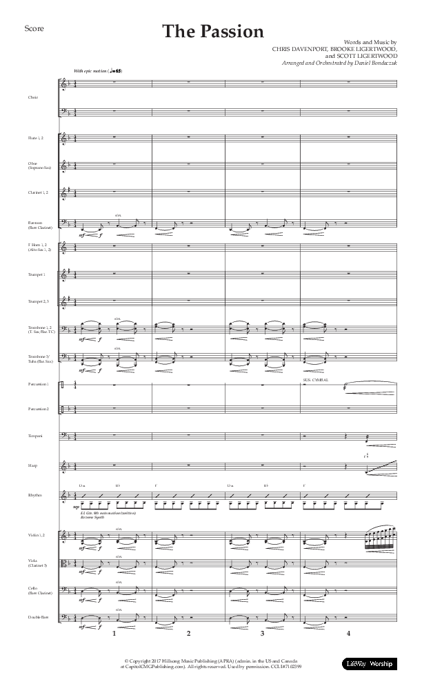 The Passion (Choral Anthem SATB) Conductor's Score (Lifeway Choral / Arr. Daniel Bondaczuk)