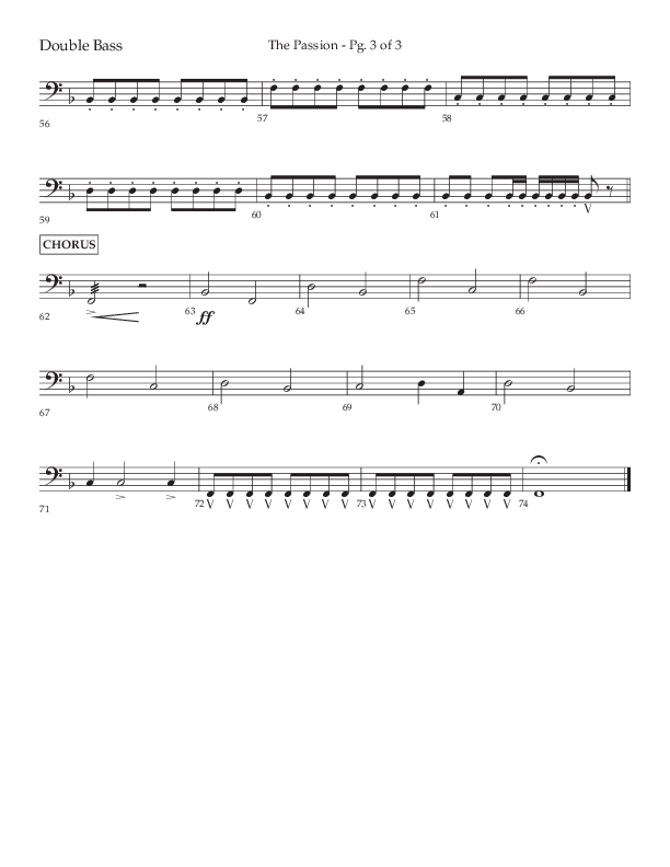 The Passion (Choral Anthem SATB) Double Bass (Lifeway Choral / Arr. Daniel Bondaczuk)