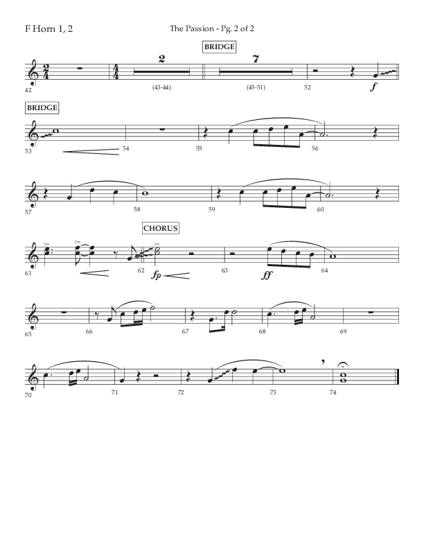 The Passion (Choral Anthem SATB) French Horn 1/2 (Lifeway Choral / Arr. Daniel Bondaczuk)