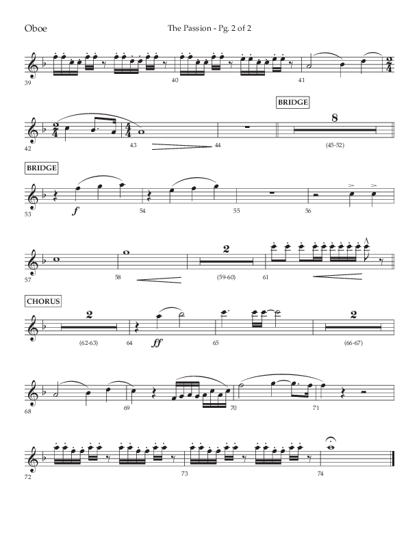 The Passion (Choral Anthem SATB) Oboe (Lifeway Choral / Arr. Daniel Bondaczuk)